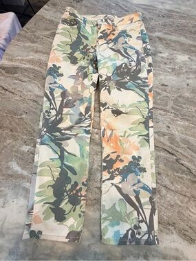 Chico’s So Slimming Floral Print Jeans Size 00 Watercolor Skinny Ankle Pants